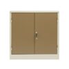 Steel Stationery Cupboard - Metal Storage Cabinet - 2 Shelves - Ivory and Karoo - 90 x 90 x 45 cm - SC004-ivorykaroo