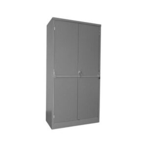 Steel Stationery Cupboard - Metal Storage Cabinet - 4 Shelves - Security Bar - 180 x 90 x 45 cm - SC001-grey
