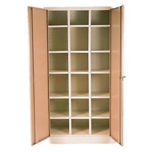 Pigeon Hole Cabinet with Doors - Steel - 18 Compartment - 180 x 90 x 45 cm - PH001-ivorykaroo