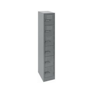 Steel Locker - Metal - 6 Tier - Six Door - 180 x 30 x 45 cm - LOC006-grey