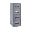Steel Office Filing Cabinet - 4 Drawer File - Knock Down (Requires Assembly) - 130 x 47 x 63 cm - 4FC02KD-grey