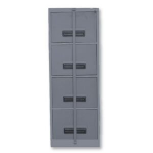 Steel Office Filing Cabinet - 4 Drawer File - Security Bar - 130 x 47 x 63 cm - 4FC01-grey