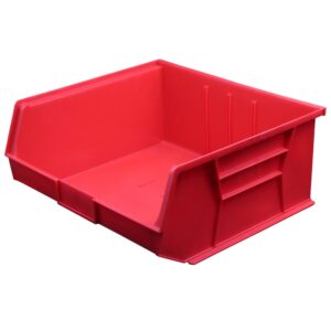 Stack & Hang Parts Storage Bin - Small Plastic Container - Size 8 - 37.5 x 42 x 18 cm - Red - BIN-8-RED
