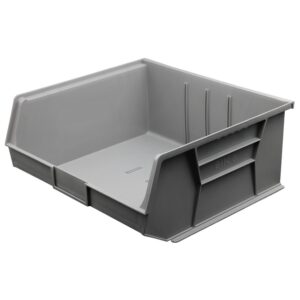 Stack & Hang Parts Storage Bin - Small Plastic Container - Size 8 - 37.5 x 42 x 18 cm - Grey - BIN-8-GREY