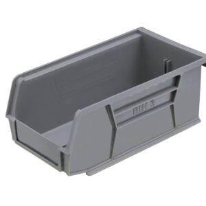 Stack & Hang Parts Storage Bin - Small Plastic Container - Size 3 - 19 x 10.5 x 7.5 cm - Grey - BIN-3-GREY