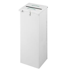 Confidential Bin - Steel - Lockable - Inner - 34 x 34 x 82cm - White - REC012WH