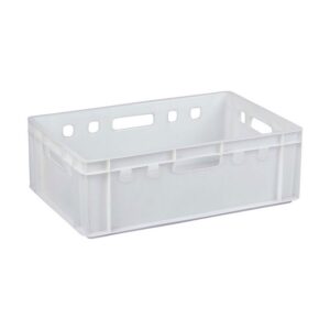 Plastic Crate - Stackable - Heavy Duty - White - 60 x 39 x 19.7 cm - (MOQ 500)