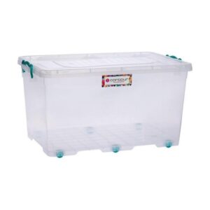 50L Clip and Lock Plastic Storage Box - Colour Options - Pack of 5