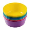 Kiddies Plastic Bowls - Rainbow Range - 6 Assorted Colours Per Pack - Pack of 10