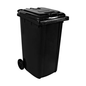 240L Wheelie Bin - Recycled Plastic - 2 Wheel - Black