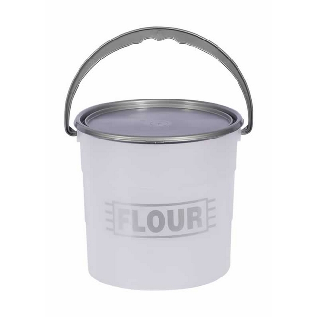 10L Plastic Bucket and Lid - Flour - Pack of 5