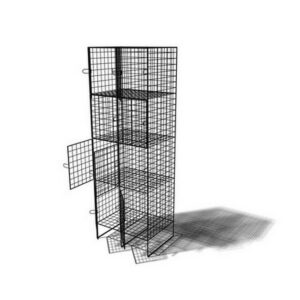 Wire Metal Locker - Powder Coated Steel Mesh - Double - 8 Doors - 4 Tier x 2