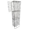Wire Metal Locker - Powder Coated Steel Mesh - Single - 3 Doors - 3 Tier