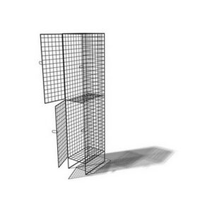 Wire Metal Locker - Powder Coated Steel Mesh - Single - 2 Doors - 2 Tier