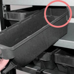 Back Stopper for Shelf Bin - Loose Parts Warehouse Storage Container - Plastic - Black