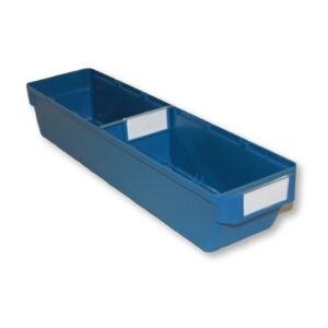 Shelf Bin - Loose Parts Warehouse Storage Container - Plastic - Bins, Dividers and Labels - Small - 500mm - Blue - Pack of 40
