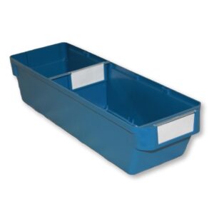 Shelf Bin - Loose Parts Warehouse Storage Container - Plastic - Bins, Dividers and Labels - Small - 400mm - Blue - Pack of 40