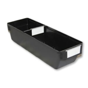 Shelf Bin - Loose Parts Warehouse Storage Container - Plastic - Small - 400mm - Black