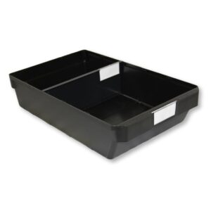 Shelf Bin - Loose Parts Warehouse Storage Container - Plastic - Bins, Dividers and Labels - Large - 400mm - Black - Pack of 20