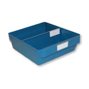 Shelf Bin - Loose Parts Warehouse Storage Container - Plastic - Bins, Dividers and Labels - Large - 300mm - Blue - Pack of 20