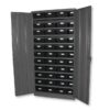 Grey Steel Cabinet - Plastic Shelf Bins - Black Storage Container Kit - 1800 (H) x 900 (W) x 450 (D) mm