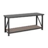 Workbench - Steel Frame and Worktop - Wood Shelf - 200 x 71 x 90 cm - Black - BENCH207190