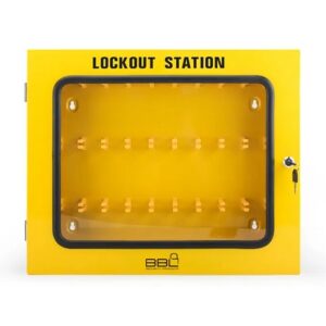 Lockout Station - Holds 60 Locks - Yellow - Steel - 56 x 7 x 46 x 7 cm