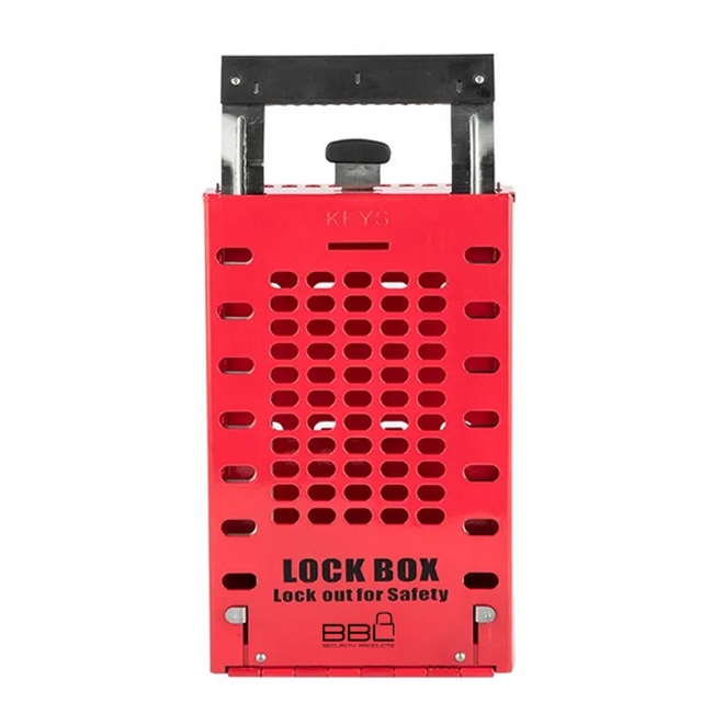 Lockout Box - Group - Holds 14 Locks - Red - Steel - 16.3 x 9.5 x 35.1 cm