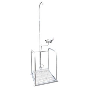 Single Column Safety Shower - Foot Operated - Safety Rails - 64 x 64 x 230 cm