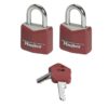 Aluminium Padlock - Keyed - 20mm - Pack of 2 - MA350220-red