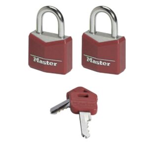 Aluminium Padlock - Keyed - 20mm - Pack of 2 - MA350220-red