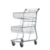 Steel Shopping Trolley - Two Metal Mesh Baskets - Medium - Super Shopper -120L