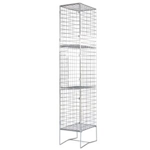 Wire Mesh Locker - Electro Plated - 3 Doors - 180 x 30 x 45cm