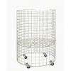 Steel Mesh Round Dump Bin - Adjustable Shelf and Castors - 86 X 58cm