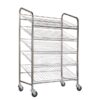 Wire Mesh Bread Trolley - Mobile - 5 Tier - Chrome and Electroplated - 153 x 110 x 58cm