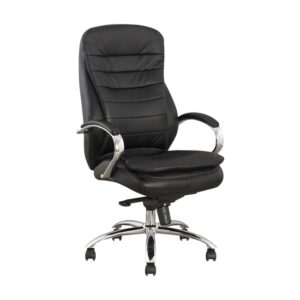 High Back Office Chair - Faux Leather - Luvitt - Frontal Pivot - Gas Height - Black