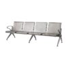 Airport Bench - Public Seating - Aluminium - Indoor and Outdoor Use - Flat Packed - Four Seater - 232 x 67 x 78 cm