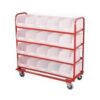 Steel Frame Plastic Container Trolley - Kit - Includes 20 x Size 7 Clear Bins - 110 x 106 x 35cm