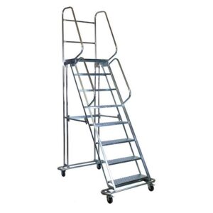 Mobile Safety Step Ladder - Mounty Rollstep - 14 Step - 4.35m High