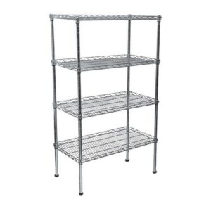 Wire Steel Shelving - Galvanised - 4 Shelves - 180 x 120 x 45 cm