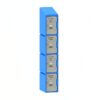 Plastic Locker - Solid Door - Slant Top - 4 Tier - 45.5 x 31 x 193cm