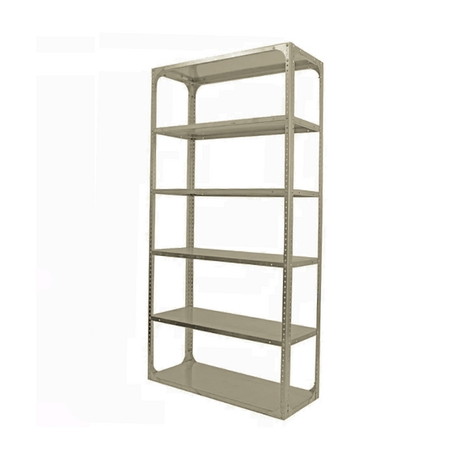 Bolted Shelving Steel Bay 6 Shelves - Uni-Angle - Six Shelf Kit - Painted - 304.8 x 91.4 x 45.7 cm