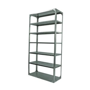 Bolted Shelving Steel Bay 7 Shelves - Uni-Angle - Seven Shelf Kit - Galvanised - 335.3 x 91.4 x 76.2 cm