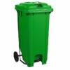 Wheelie Pedal Bin - 120L Foot Operated Pedal Bin - Plastic - Green