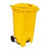Wheelie Pedal Bin - 240L Foot Operated Pedal Bin - Plastic - Yellow