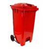 Wheelie Pedal Bin - 240L Foot Operated Pedal Bin - Plastic - Red