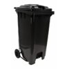 Wheelie Pedal Bin - 240L Foot Operated Pedal Bin - Plastic - Black