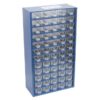 Senator Parts Organiser - Steel Case & Plastic Drawers - 60 Drawers - Transparent - 30.6 x 15.5 x 55.1 cm