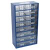 Senator Parts Organiser - Steel Case & Plastic Drawers - 16 Drawers - Transparent - 30.6 x 15.5 x 55.1 cm