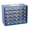 Senator Parts Organiser - Steel Case & Plastic Drawers - 25 Drawers - Transparent - 30.6 x 15.5 x 28.2 cm